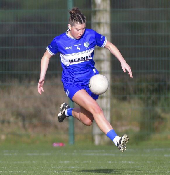 Laois's Faye McEvoy breaking against Down at Heywood N.S on Sunday Photo: Denis Byrne