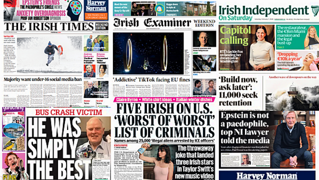 What the papers say: Saturday's front pages