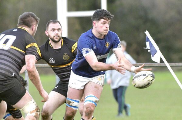Cormac Rigney (Portlaoise) releasing this ball against Garda on Sunday Photo: Denis Byrne