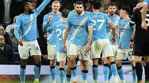 Man City ease past Fulham to move within three points of leaders Arsenal