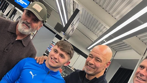 Paul McGrath bumps into Roy Keane and Niall Quinn at Manchester Airport