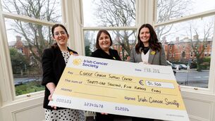 <p>Mary Quinn, head of service operations, Irish Cancer Society with Mary Ruddy, Cuisle Cancer Support Centre manager and Edel Shovlin, acting chief executive, Irish Cancer Society. Photo: Andres Poveda Photography</p>