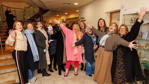 <p>Bernadette McGrath, Stephanie Dent, Claire Coffee, Margaret Ring, Claire OReilly, Sharon O'Brien, Hilary Kelly, Trisha Lalor, film writer Caprini Cahill and Regina Coss </p> <p>Bernadette McGrath, Stephanie Dent, Claire Coffee, Margaret Ring, Claire OReilly, Sharon O'Brien, Hilary Kelly, Trisha Lalor, film writer Caprini Cahill and Regina Coss </p>