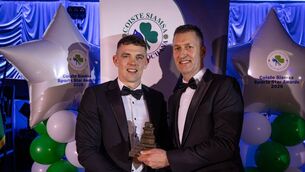 <p>Gda Ronan Maher was presented with a Siamsa award by Garda Commissioner Justin Kelly, at a ceremony on Friday 20 February. Photo: An Garda Síochána</p> <p>Gda Ronan Maher was presented with a Siamsa award by Garda Commissioner Justin Kelly, at a ceremony on Friday 20 February. Photo: An Garda Síochána</p>