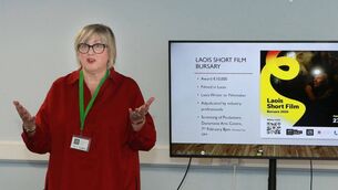 <p>Laois County Arts Officer Muireann Ní Chonail, speaking at the event</p> <p>Laois County Arts Officer Muireann Ní Chonail, speaking at the event</p>