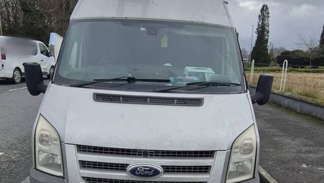 <p>The van was seized and towed away. Photo: An Garda Síochána Laois Offaly</p>