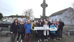 <p>Pictured at the launch in Ballinakill are: Back (l to r): Loretta Mansfield (Ballinakill Tidy Towns), Roger Hamilton, Micheal Hyland, Ger Dunphy, Liam O'Shaughnessy, (O'Shaughnessy Bar), Seamus Drury (Drury's Bar and Ballinakill Christmas Lights Committee), Bernie Dunphy, Niav Riley (Market Sq Studios) , Ken Walshe. Front: Denise Rainey (Town Regeneration Officer), Jane Bergin, (Ballinakill Cookery School), Dom Reddin (LCC Business Support Unit), Marie O'Shaughnessy (O'Shaughnessy Bar), Nicola Doyle (McGrath's food store), Moira Brennan (Brennan's Bar), Bridget Hamm and Catherine Guidera (LCC clerical officer) </p>
