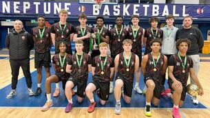 <p>St Mary's CBS team who were crowned All-Ireland Under 19A Boys Schools Basketball League champions having defeated Coláiste Éanna in the final on Thursday</p>
