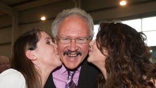 <p>Delighted daughters Rachel and Stephanie have kisses for their dad Pádraig Fleming (FF) after he retained his seat in the 2014 local elections. Photo: Alf Harvey</p> <p>Delighted daughters Rachel and Stephanie have kisses for their dad Pádraig Fleming (FF) after he retained his seat in the 2014 local elections. Photo: Alf Harvey</p>