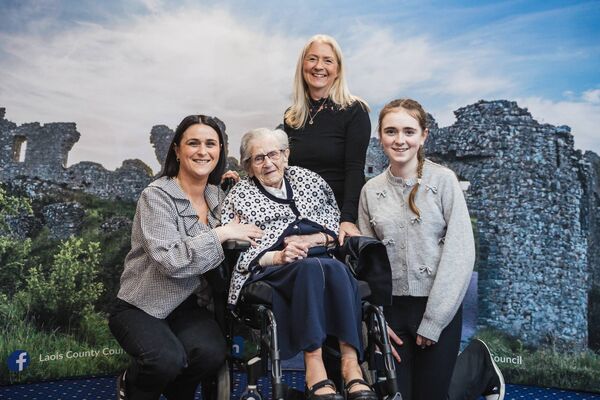 Breda Fitzpatrick with her family at the ceremony in Council chambers. 