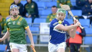 <p>Laois's Aidan Corby goes for a score against Meath at Laois Hire O'Moore Park on Sunday Photo: Denis Byrne</p>