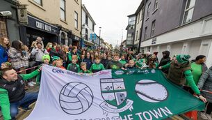 <p>Portlaoise GAA at the parade in Portlaoise, last year </p>