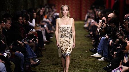 Gillian Anderson walks Miu Miu runway to close Paris Fashion Week