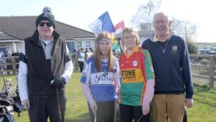 <p>The Heath Golf Club Captains John Moran and Marion Mills with Junior Captain Emily Feehan and President Tom Tyrell</p>