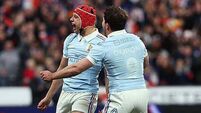 France v England: France inches ahead with try from Bielle-Biarrey with minutes to go