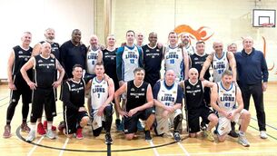 <p>Lions/Portlaoise reached the semi-finals of the M50 Masters National Cup pictured here with players from Malahide/Glasnevin, whom they beat in the group stages</p> <p>Lions/Portlaoise reached the semi-finals of the M50 Masters National Cup pictured here with players from Malahide/Glasnevin, whom they beat in the group stages</p>