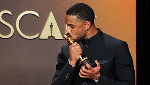 Michael B Jordan pays tribute to other black winners in emotional Oscars speech