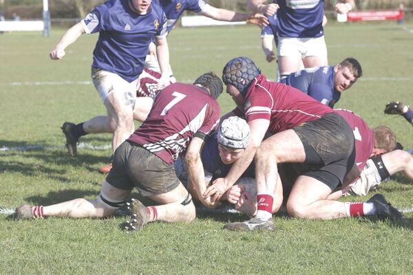 Cian Butler gets in for Portlaoise's opening try against Roscrea in their Leinster League Division 2A promotion decider in Togher on Sunday Photo: David Maher Cian Butler gets in for Portlaoise's opening try against Roscrea in their Leinster League Division 2A promotion decider in Togher on Sunday Photo: David Maher