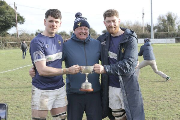 Rigney brothers, Cormac and Michael, with team manager Lar Hogan