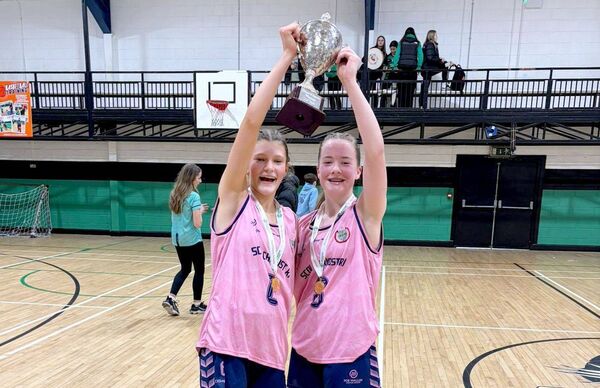 Scoil Chríost Rí 2nd Year A team captains Beth Donoghue and Kate Dowling