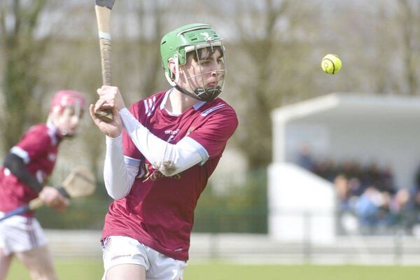 Stephen Jones (Heywood CS) drives this sliotar into the danger area Photo: Denis Byrne Stephen Jones (Heywood CS) drives this sliotar into the danger area Photo: Denis Byrne