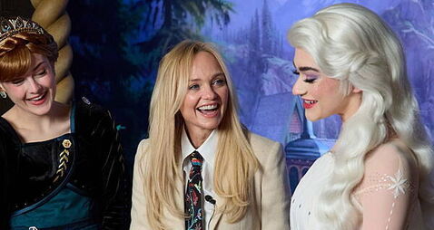 Warm reception for celebrities at new Disneyland park World of Frozen