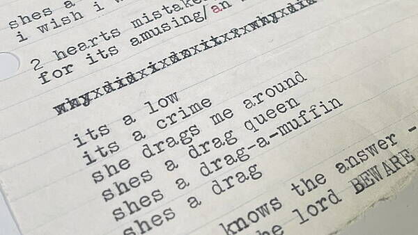 Bob Dylan draft lyrics found inside book expected to sell for up to €45,000