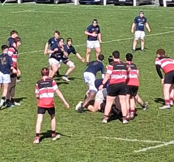 Portlaoise scrumhalf Daniel Maunsell gets the ball away from this ruck Portlaoise scrumhalf Daniel Maunsell gets the ball away from this ruck