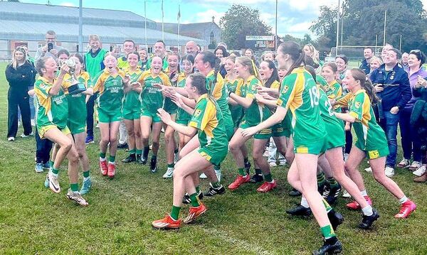 Park Ratheniska girls celebrate winning the 2025 U/14 LGFA Championship Park Ratheniska girls celebrate winning the 2025 U/14 LGFA Championship