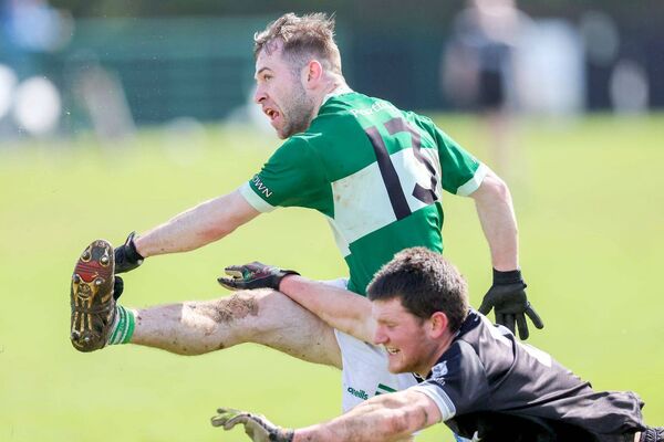 Portlaoise's DJ White kicks a fine score in the ACFL Division 1 win over Arles Killeen Photo: Paul Dargan 