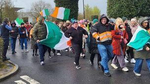 <p>The tricolour was in full flight and sight for the march</p> <p>The tricolour was in full flight and sight for the march</p>