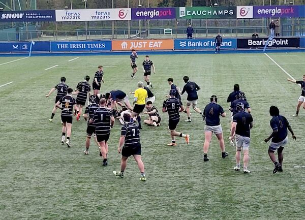 Portlaoise drive over this ruck and win possession against Kilkenny