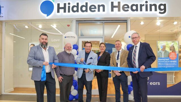 <p>Daryl Burrowes, Audiologist; Kevin Doyle, Laois Shopping Centre; Marty Morrissey, Hidden Hearing ambassador; Tara Finnegan, Sales Director, Hidden, Cllr Barry Walsh, cathaoirleach of Laois Co Council and and Derek Scanlon, Clinic oo-ordinator </p>