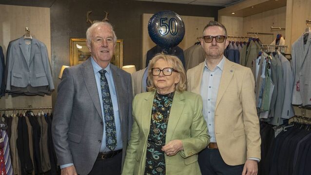 <p>Tom, Susan and Philip Manley of Manley's who are marking 50 years in business this year 	Photos: Aisling Hyland</p>