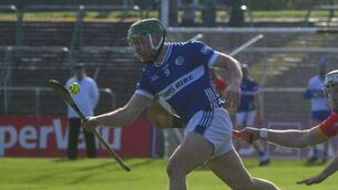<p>Aidan Corby in action against Carlow Photo: Denis Byrne</p>