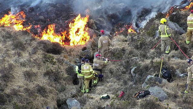 Public urged to stay away from Mourne Mountains as firefighters tackle wildfire