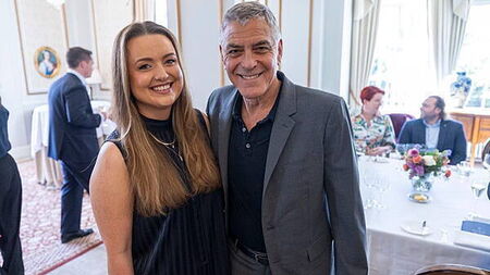 George Clooney given Scotland kit during Gleneagles lunch with prize draw winner