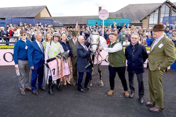 Jockey Paul Townend and owner Rich Ricci and connections celebrate winning The Boodles Champion Hurdle with Lossiemouth Photo: ©INPHO/Morgan Treacy