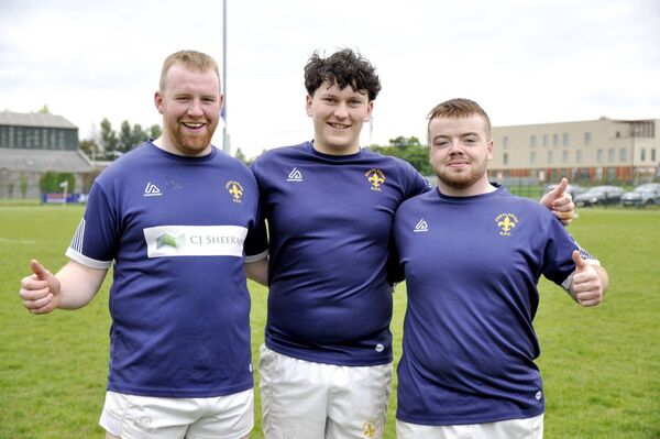 Dan Breen, Conor Deegan and Nathan Flanagan celebrate Photo: Martin Rowe 