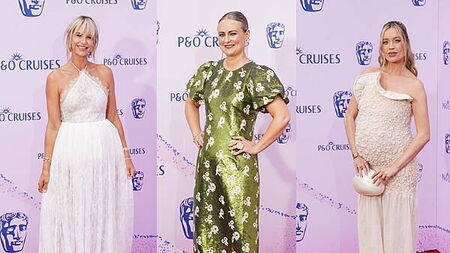 Vogue Williams, Laura Whitmore and Phillipa Dunne channel spring hues at the Bafta TV Awards