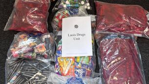 <p>An image of the drug haul posted by An Garda Síochána Laois/Offaly to Facebook.</p>
