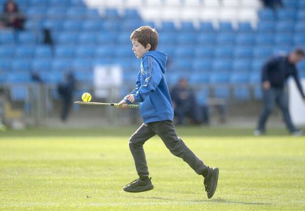Future Laois star - this young Laois hurler gets used to O'Moore Park 	 Photo: Denis Byrne