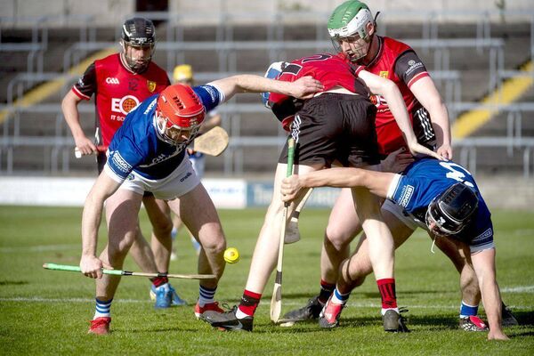 Laois's Fiachra C. Fennell digging this sliotar out to bring clear against Down in their Joe McDonagh Cup clash at Laois Hire O'Moore Park on Saturday Photo: Denis Byrne Laois's Fiachra C. Fennell digging this sliotar out to bring clear against Down in their Joe McDonagh Cup clash at Laois Hire O'Moore Park on Saturday Photo: Denis Byrne