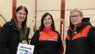 <p>Pictured at the launch of the new booklet and bursary are Emer Boyle, LVC; Caroline Myers, LSP chief executive and Louise Foster, Kestrels Basketball Club founder and head coach. Photo: Michael Scully </p>