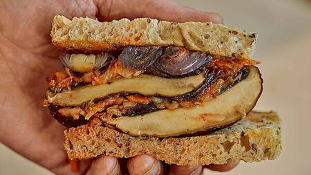 Hugh Fearnley-Whittingstall’s roast mushroom and kimchi sourdough sarnies recipe