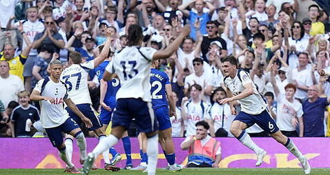 Joao Palhinha’s goal ensures Spurs survive amid joyous scenes in north London