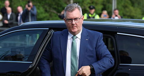 Former DUP leader Donaldson arrives at court for sexual offences trial