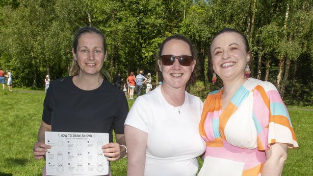 <p>Lisa Doyle, Lisa Weir and Karena Flynn Thai enjoying the Teddy Bears' Picnic in Portlaoise during Biodiversity Week. Photo: Denis Byrne</p>