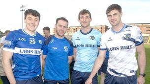 <p>Fiachra C. Fennell, Aidan Corby, Martin Phelan and Ryan Mullaney at the Lois hurlers Meet &amp; Greet last week 	 Photo: Denis Byrne</p>