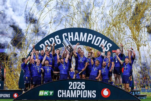 Leinster are the 2026 BKT United Rugby Championship winners, beating the Bulls in the Grand Final at Croke Park. Photo: INPHO/Ben Brady Leinster are the 2026 BKT United Rugby Championship winners, beating the Bulls in the Grand Final at Croke Park. Photo: INPHO/Ben Brady